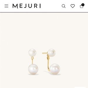 NEW Mejuri Bold Pearl Ear Jacket Studs